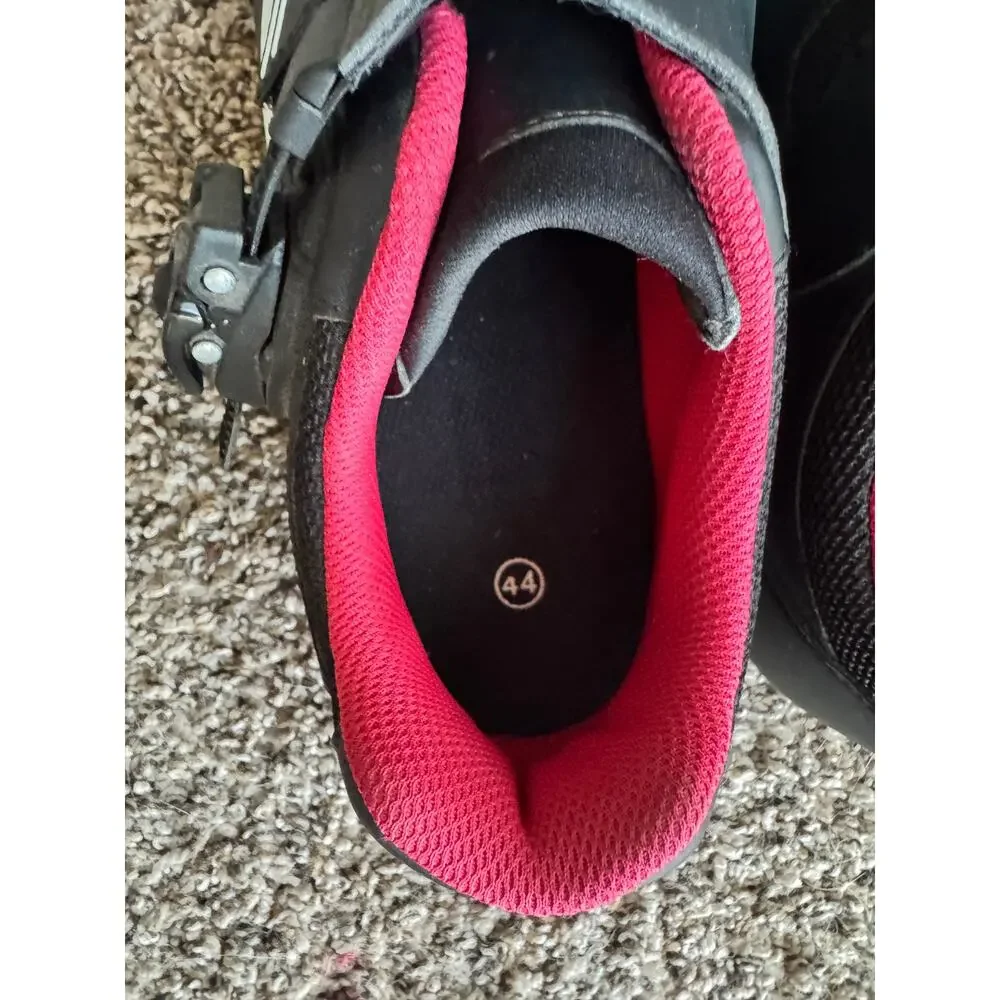 Peloton Cycling Shoes Size 44 Black Pink Hook Loop Indoor Bike Road Cycling